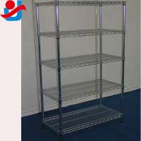 characteristic chrome plating metal wire display shelf with five layers