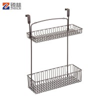 Multipurpose Kitchen Bathroom Hanging 2-Tier Wire Storage Baskets